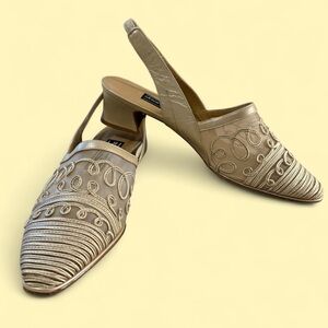 Elegant Beige Slingback Women Shoes